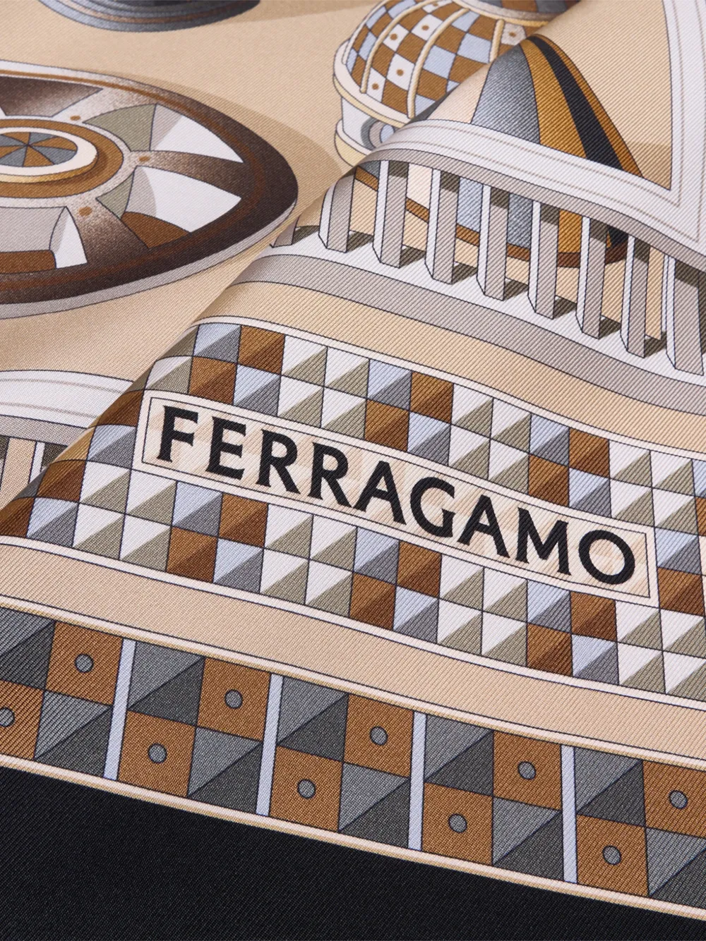 Ferragamo Sjaal met geometrische print Beige