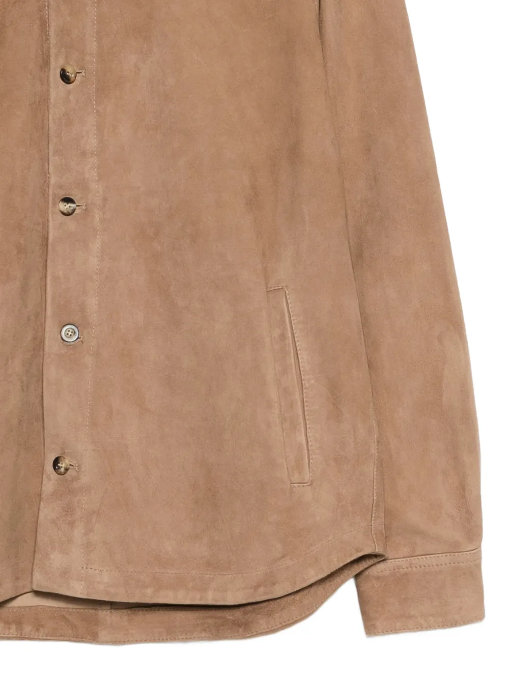  Boglioli Buttoned Suede Shirt - Neutrals 