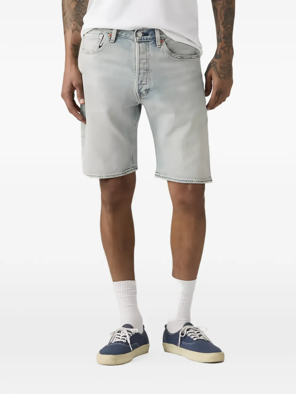 Levi's faded denim shorts Blauw