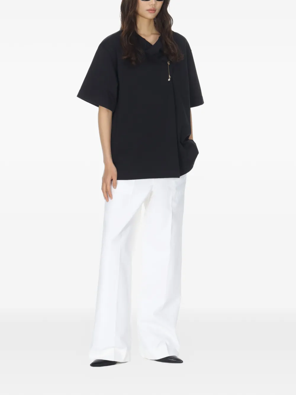Carven Kilt-pin T-shirt in Black, view 3