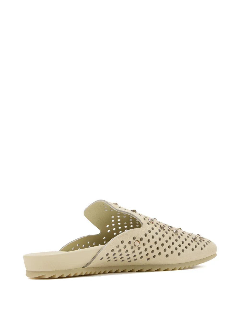 Pedro Garcia perforated embellished mules Beige