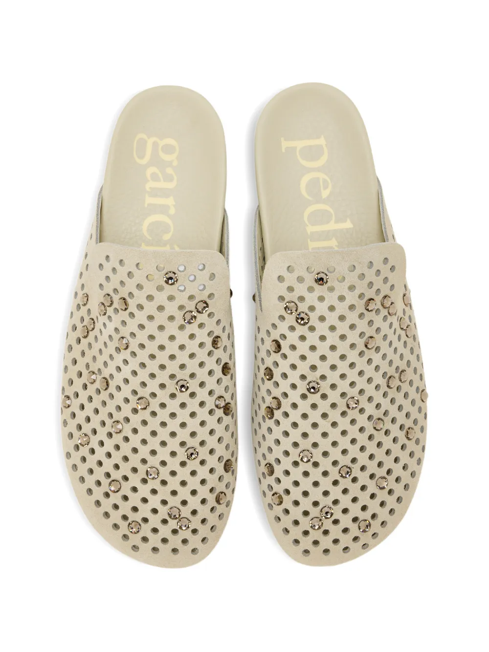 Pedro Garcia perforated embellished mules Beige