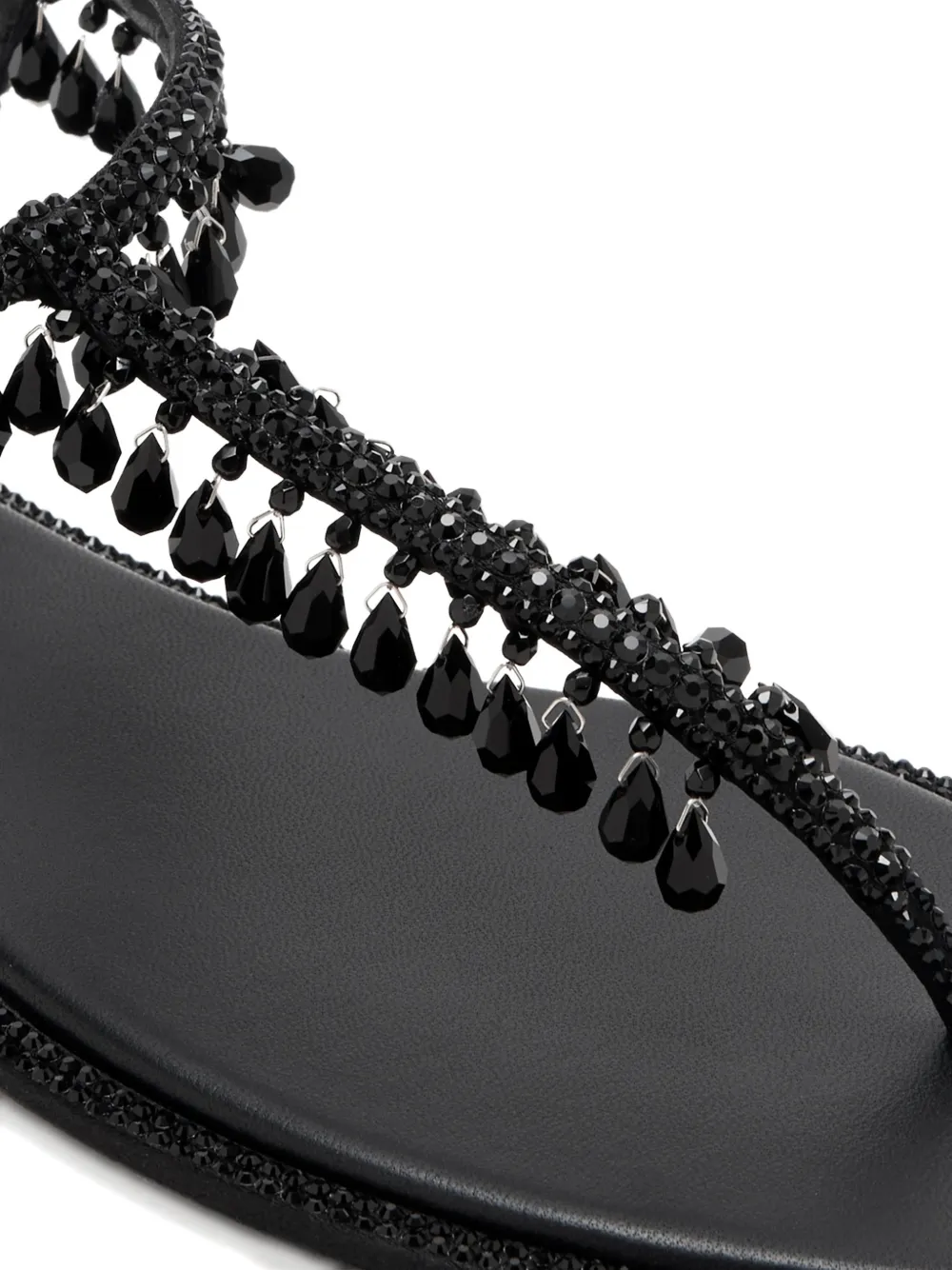 René Caovilla teardrop-beads embellished sandals Zwart