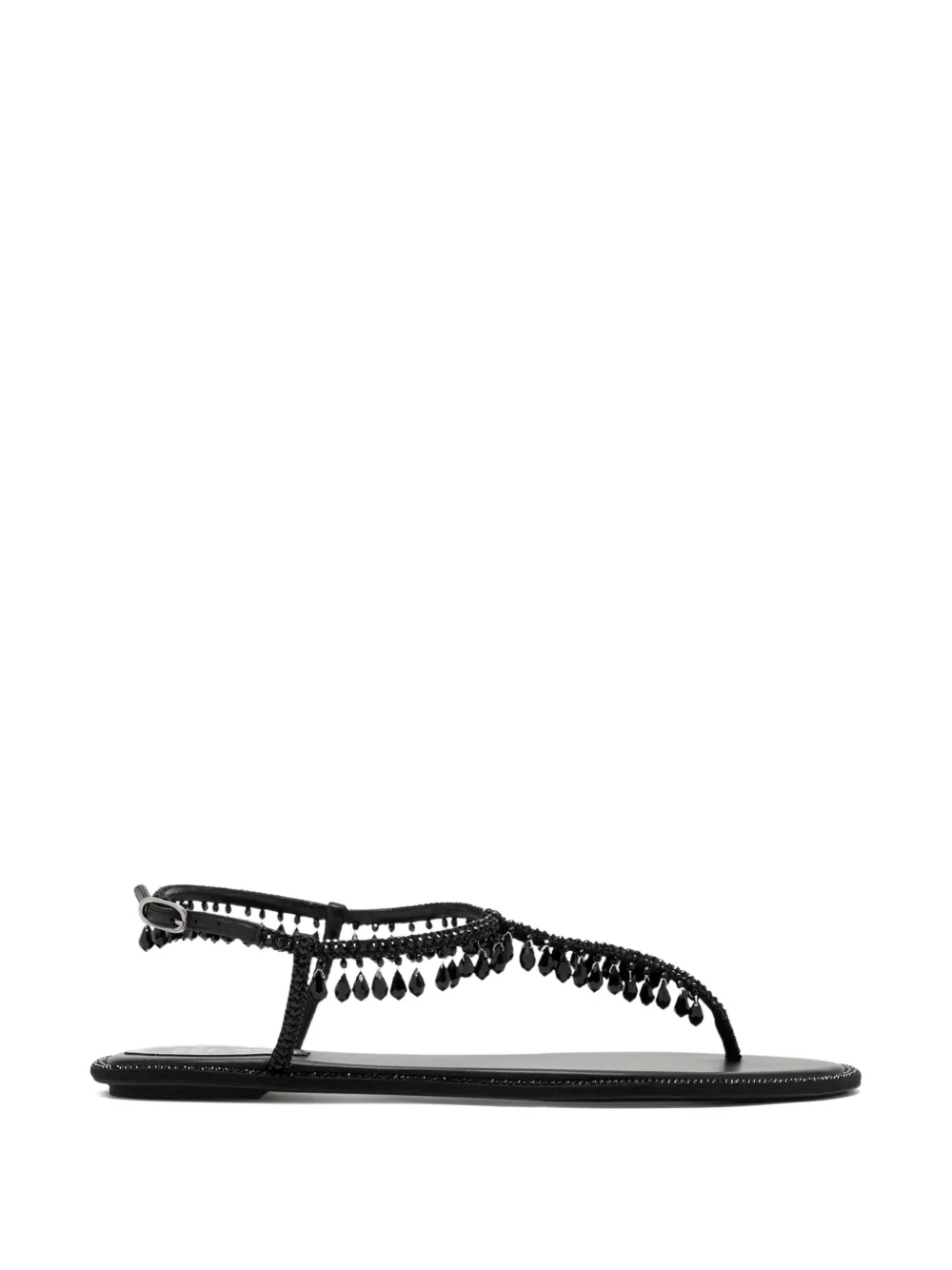 René Caovilla teardrop-beads embellished sandals - Nero
