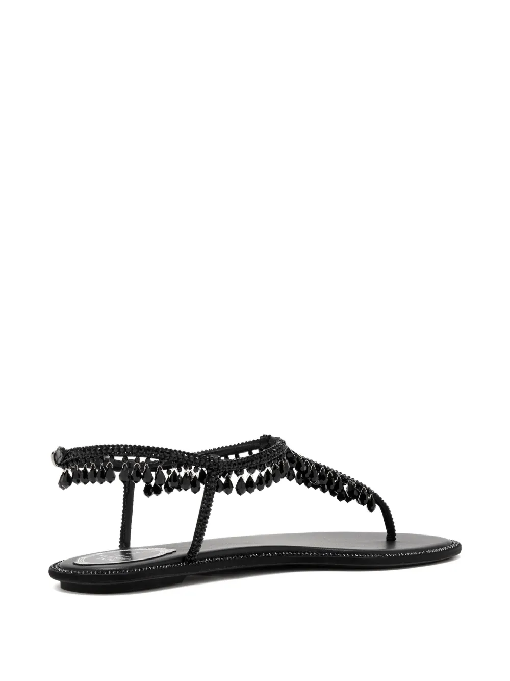 René Caovilla teardrop-beads embellished sandals Zwart