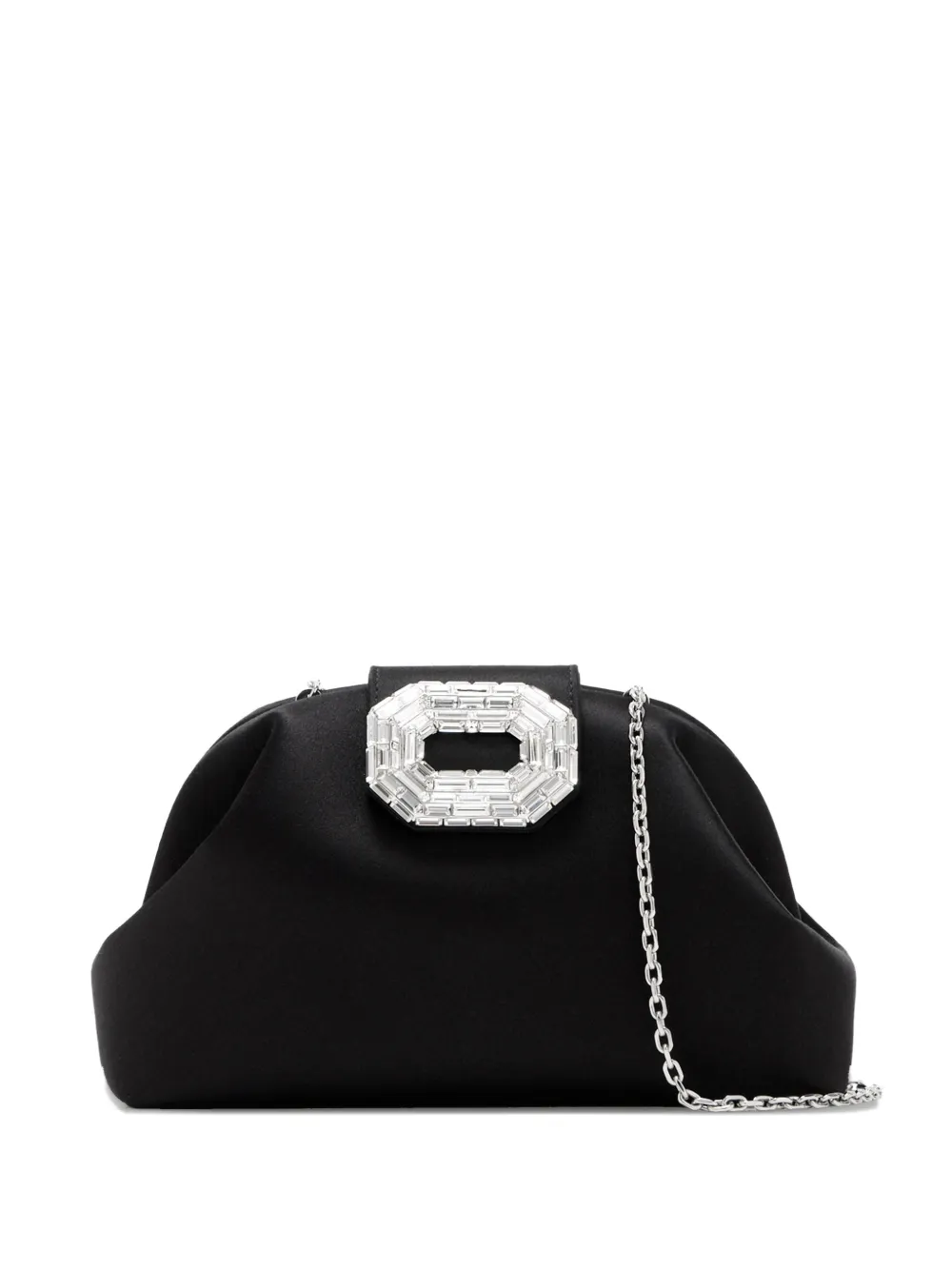 Amina Muaddi buckle chain clutch bag - Nero