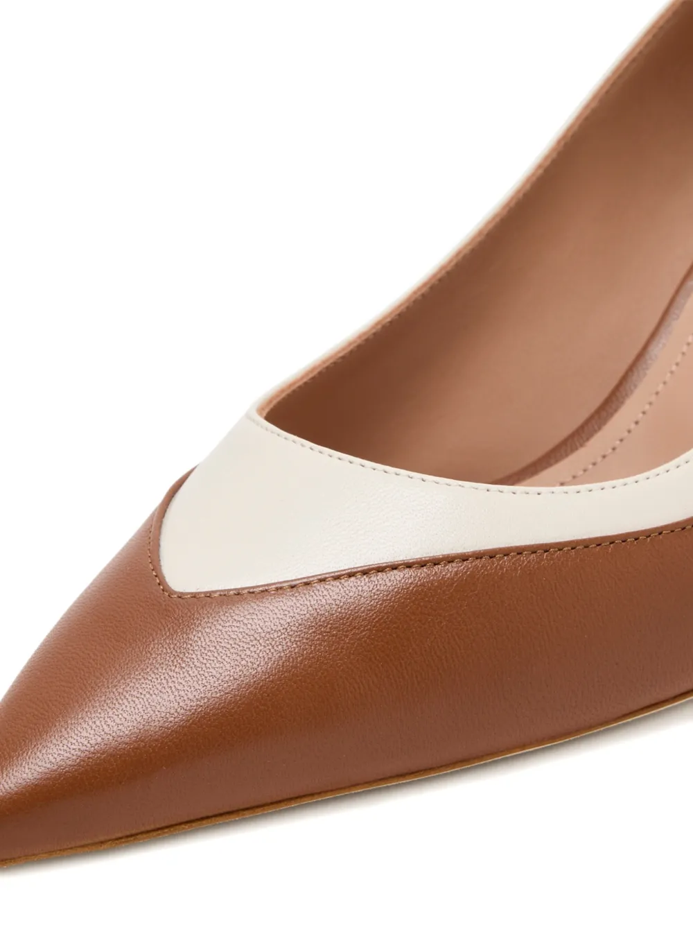 Malone Souliers Emmanuelle pointed toe contrast pumps Bruin