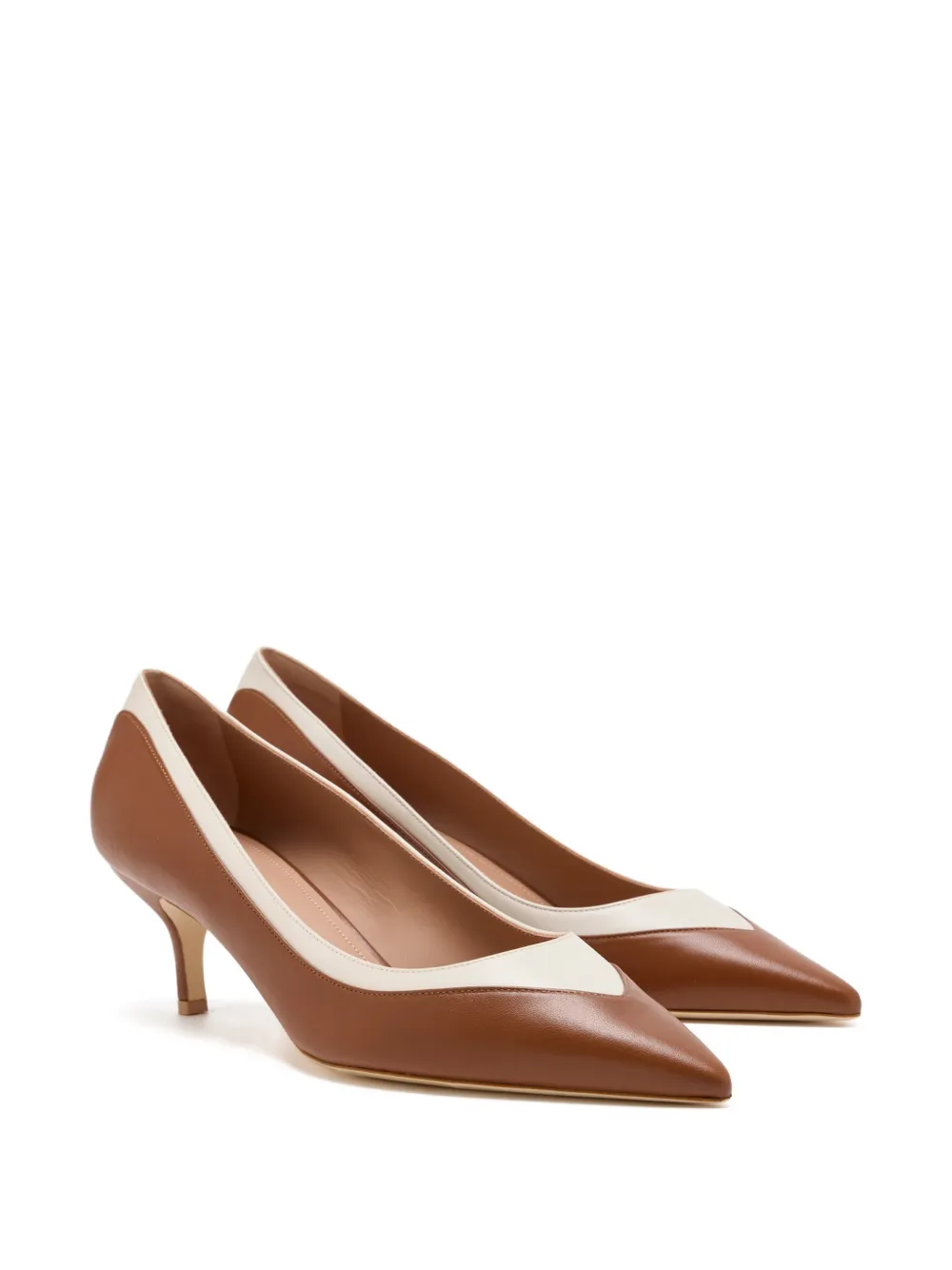 Malone Souliers Emmanuelle pointed toe contrast pumps Bruin