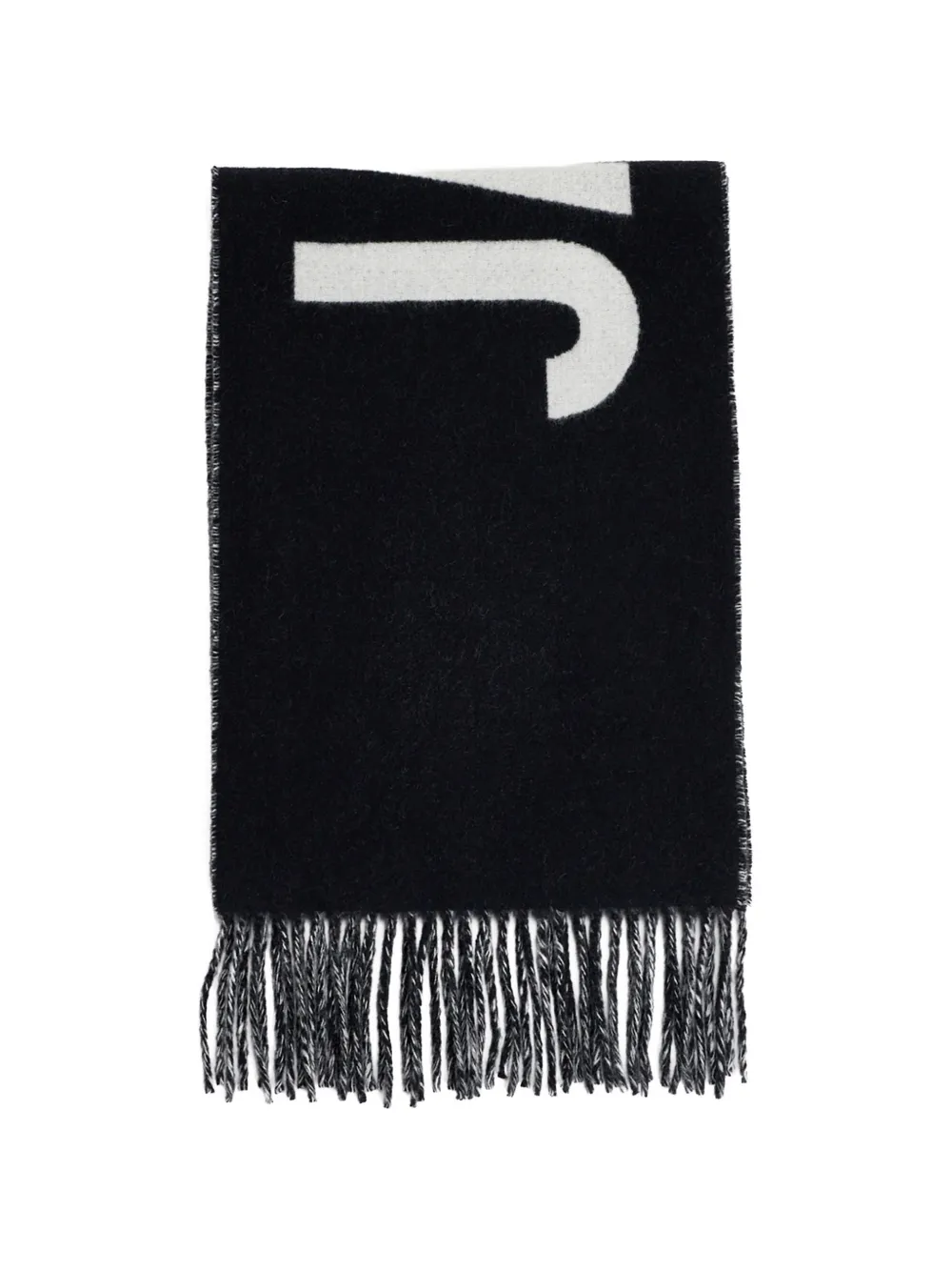 Jacquemus logo fringed scarf - Nero