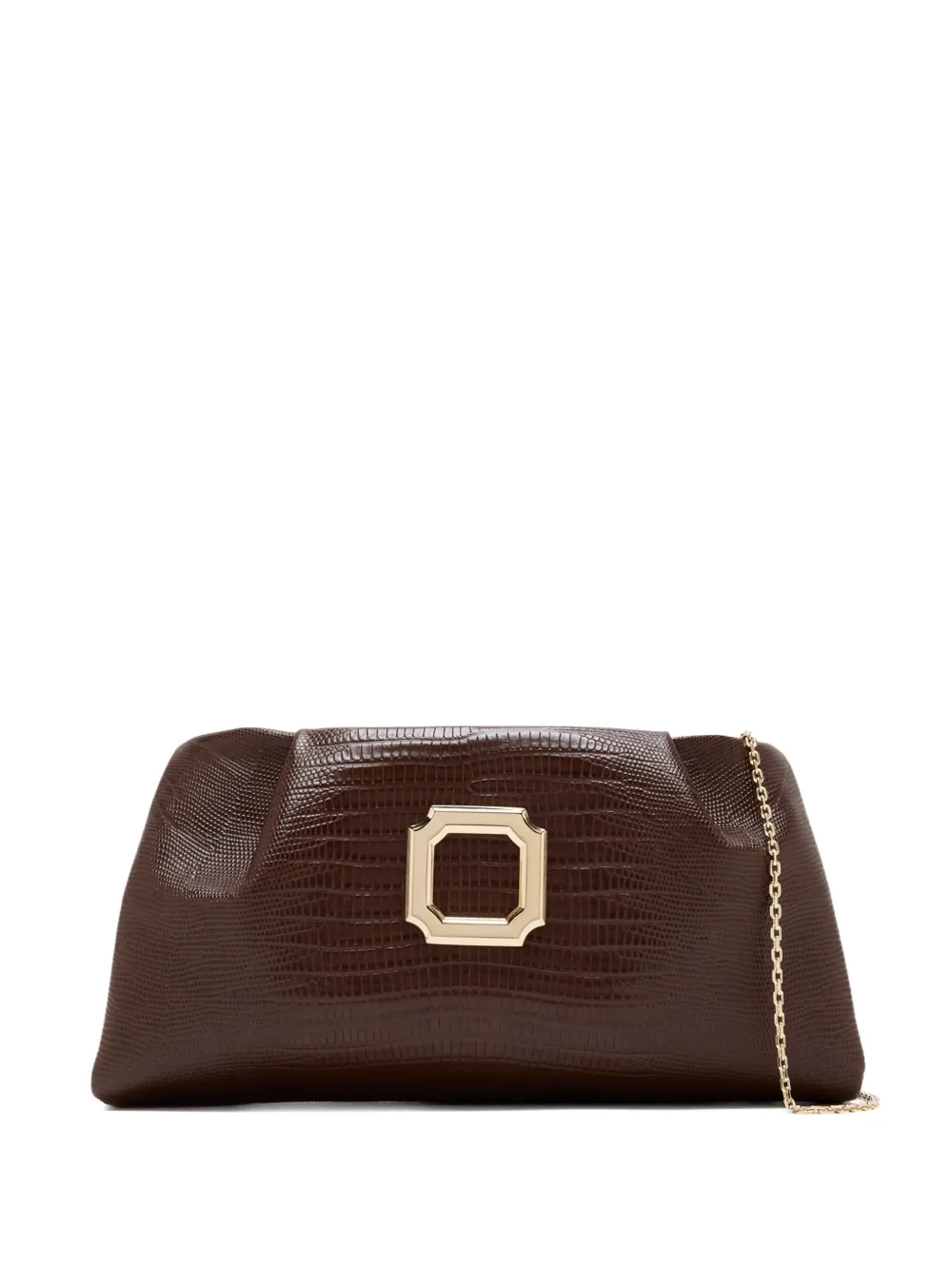 Malone Souliers Vittoria textured rectangular clutch bag - Marrone