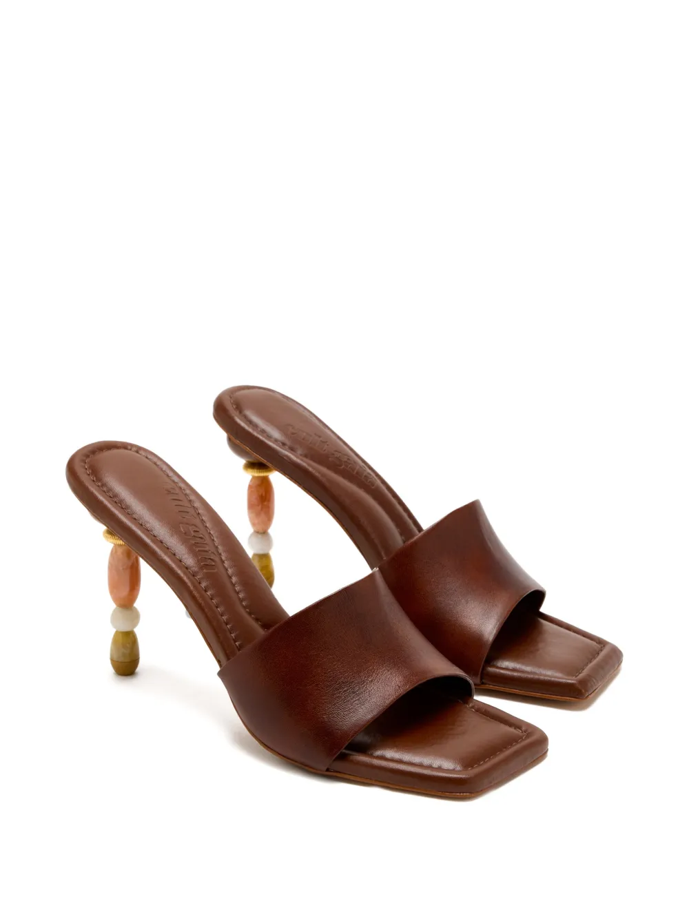 Cult Gaia Sandalen met kralen en hak Bruin