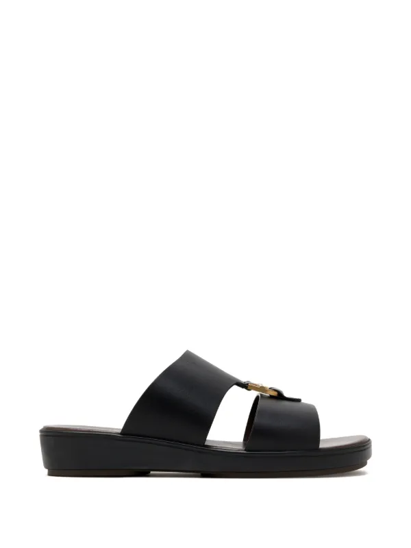 Brunello Cucinelli バックル レザーサンダル | ブラック | FARFETCH JP