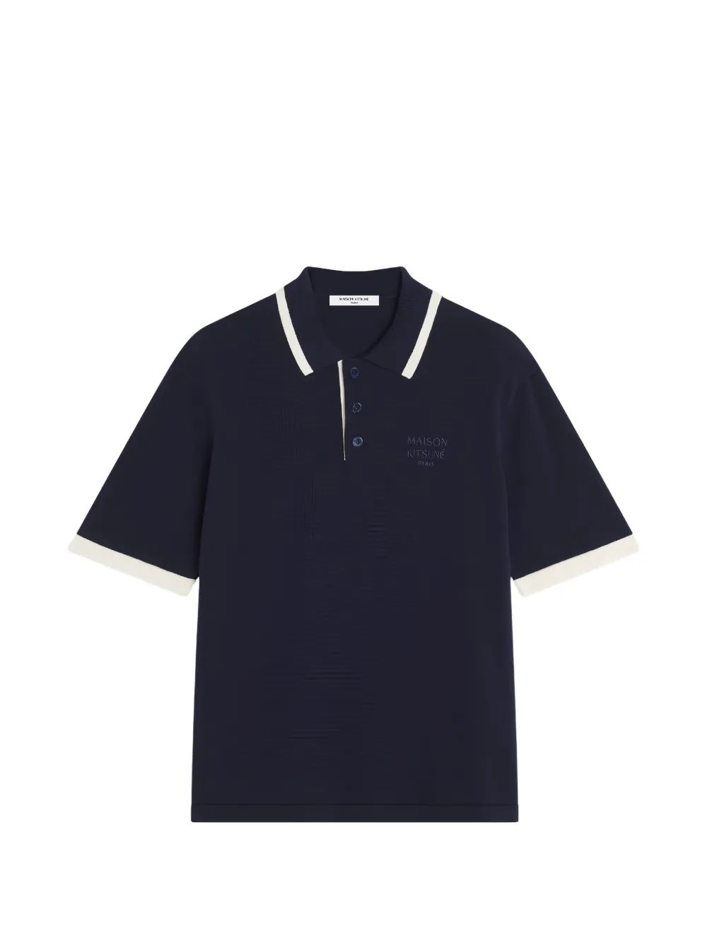 Maison Kitsuné ribbed-trim polo shirt - Blu