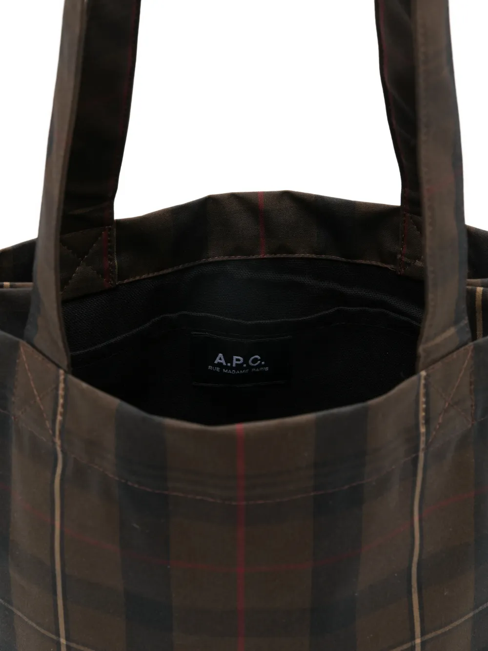 A.P.C. Lou geruite shopper Bruin