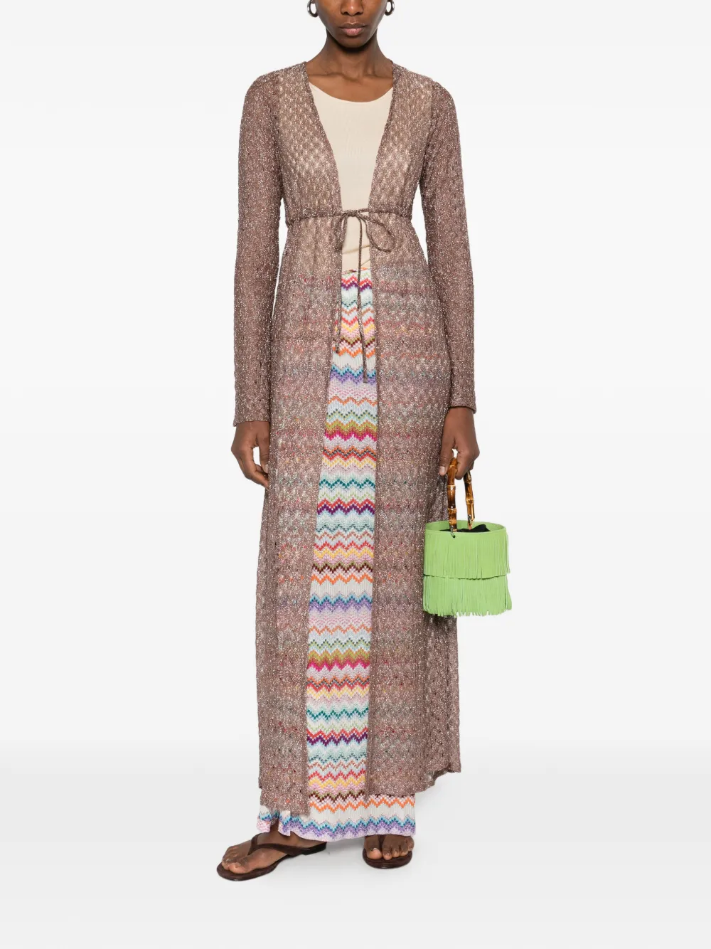 Missoni Jas met gestrikte taille en textuur Bruin