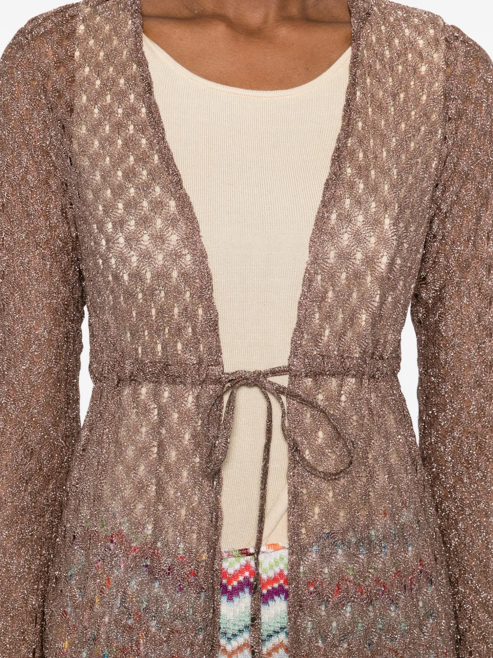 Missoni Jas met gestrikte taille en textuur Bruin