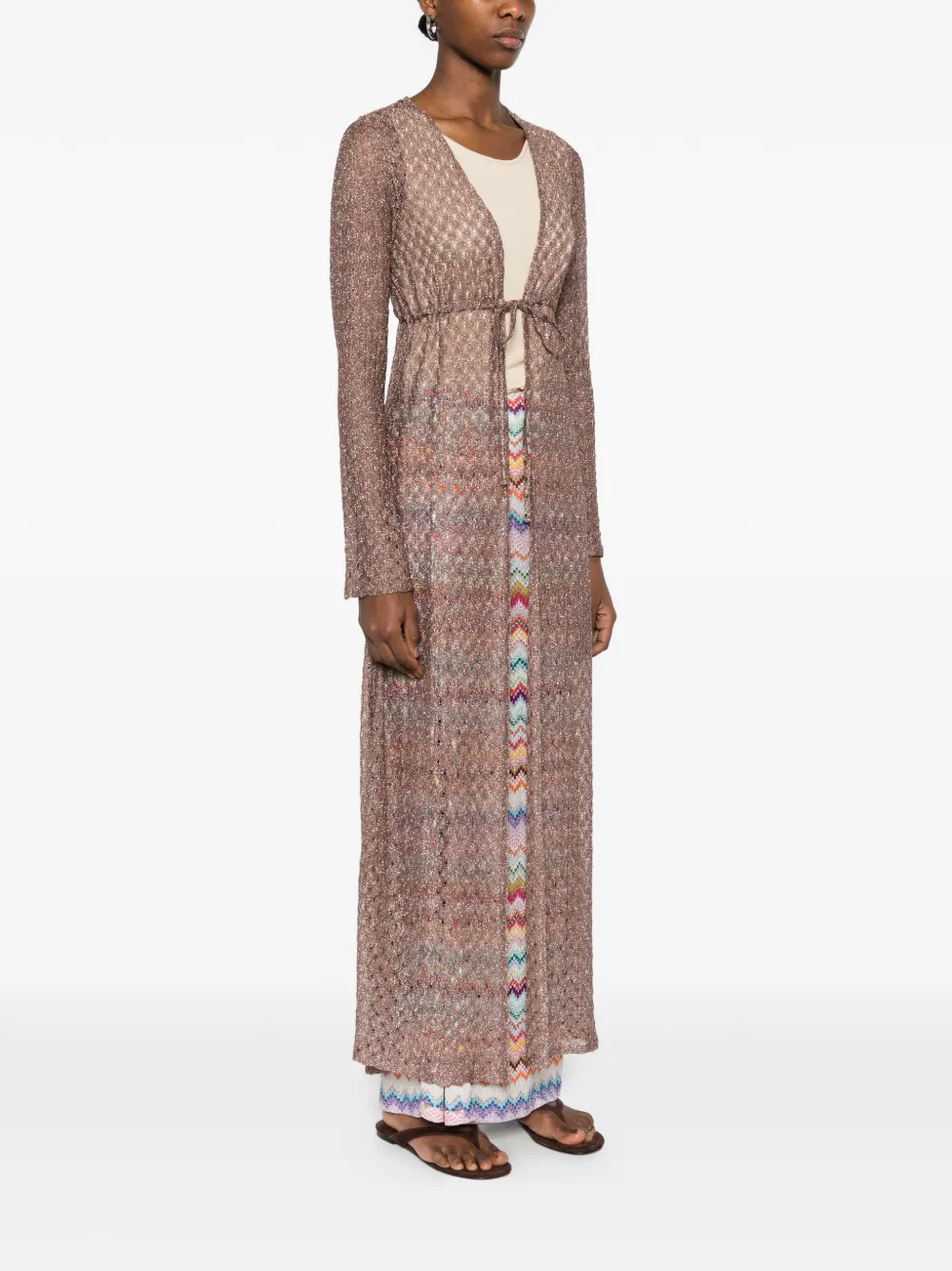 Missoni Jas met gestrikte taille en textuur Bruin