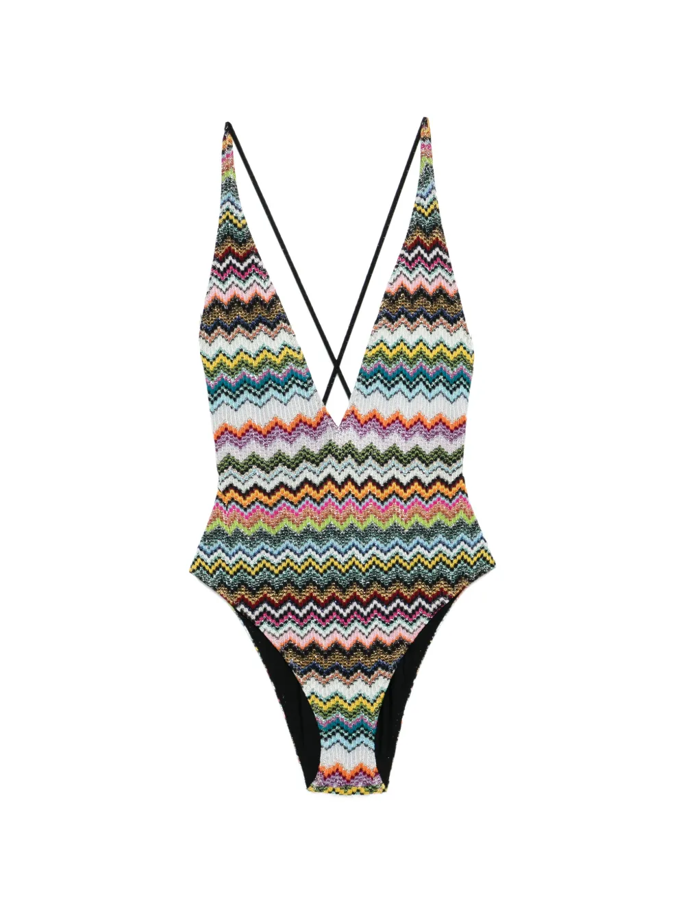 Missoni chevron V-neck swimsuit - Nero