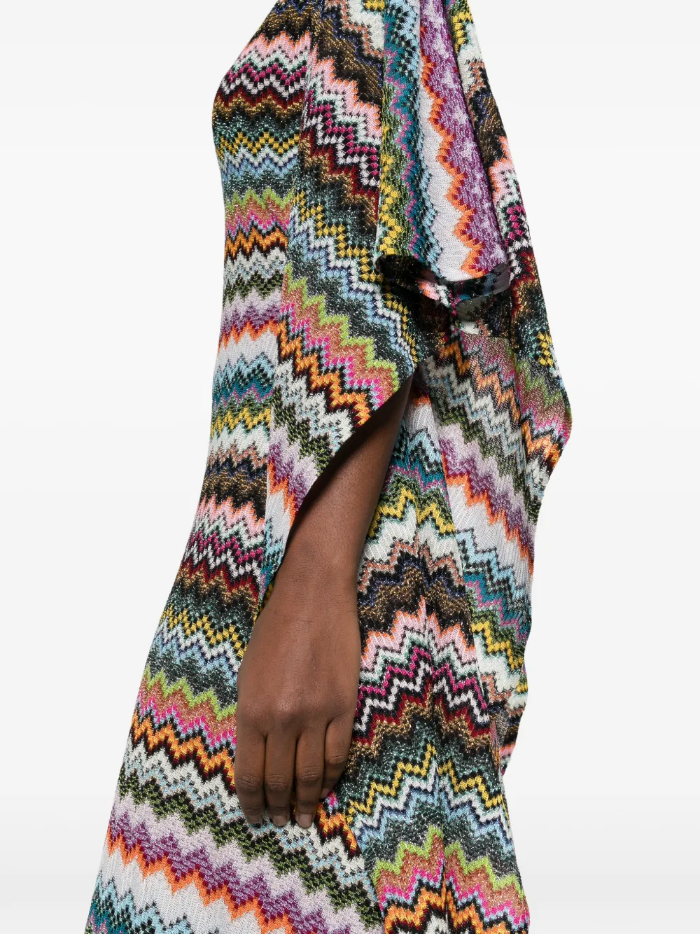 Missoni Maxi-jurk met V-hals en chevron-streep Wit