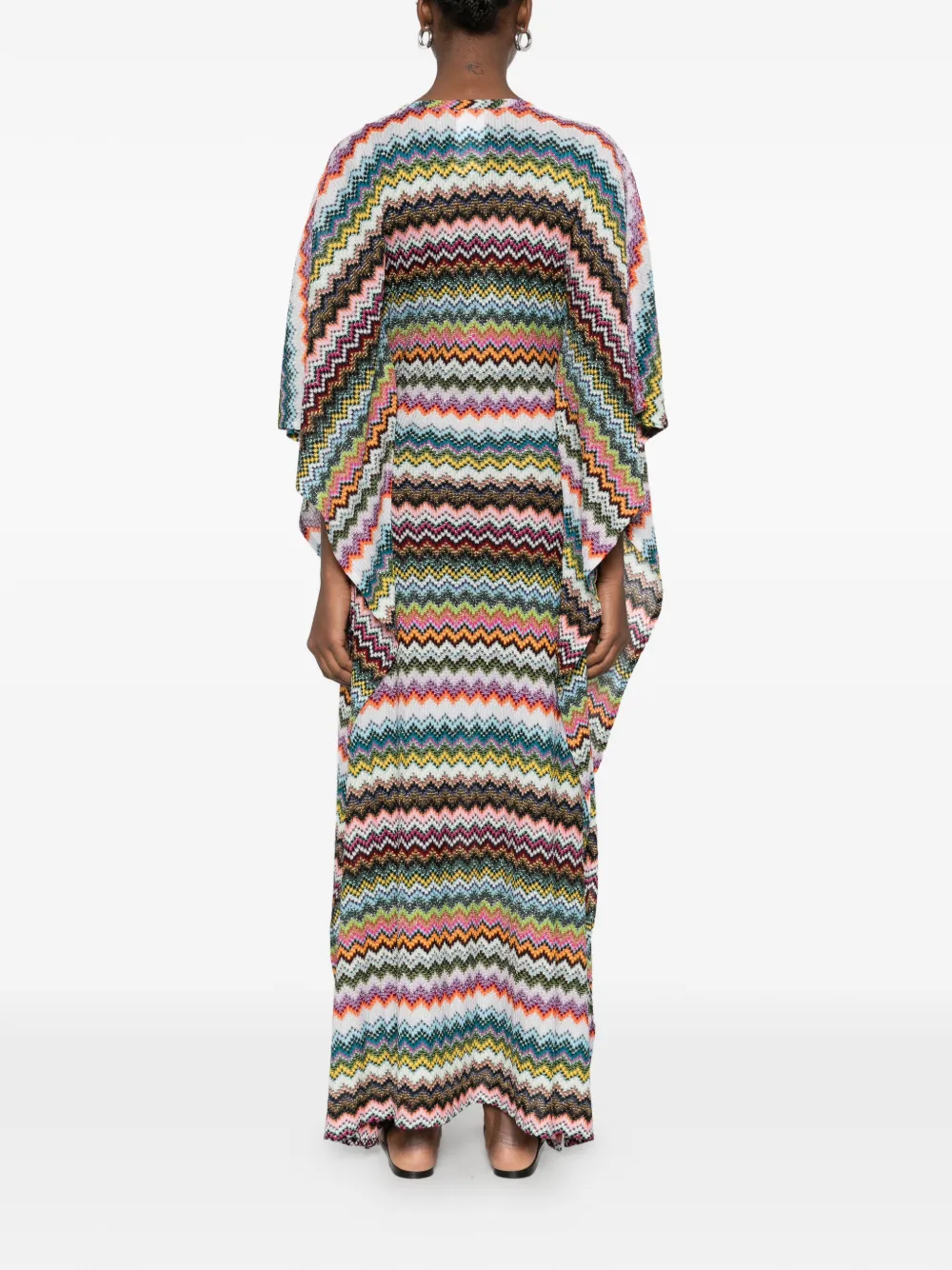 Missoni Maxi-jurk met V-hals en chevron-streep Wit