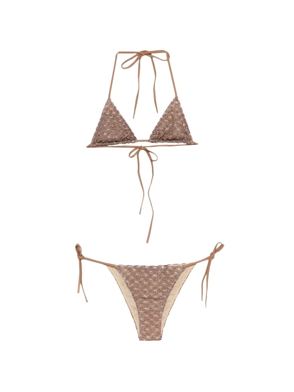 Missoni beaded triangle bikini - Marrone