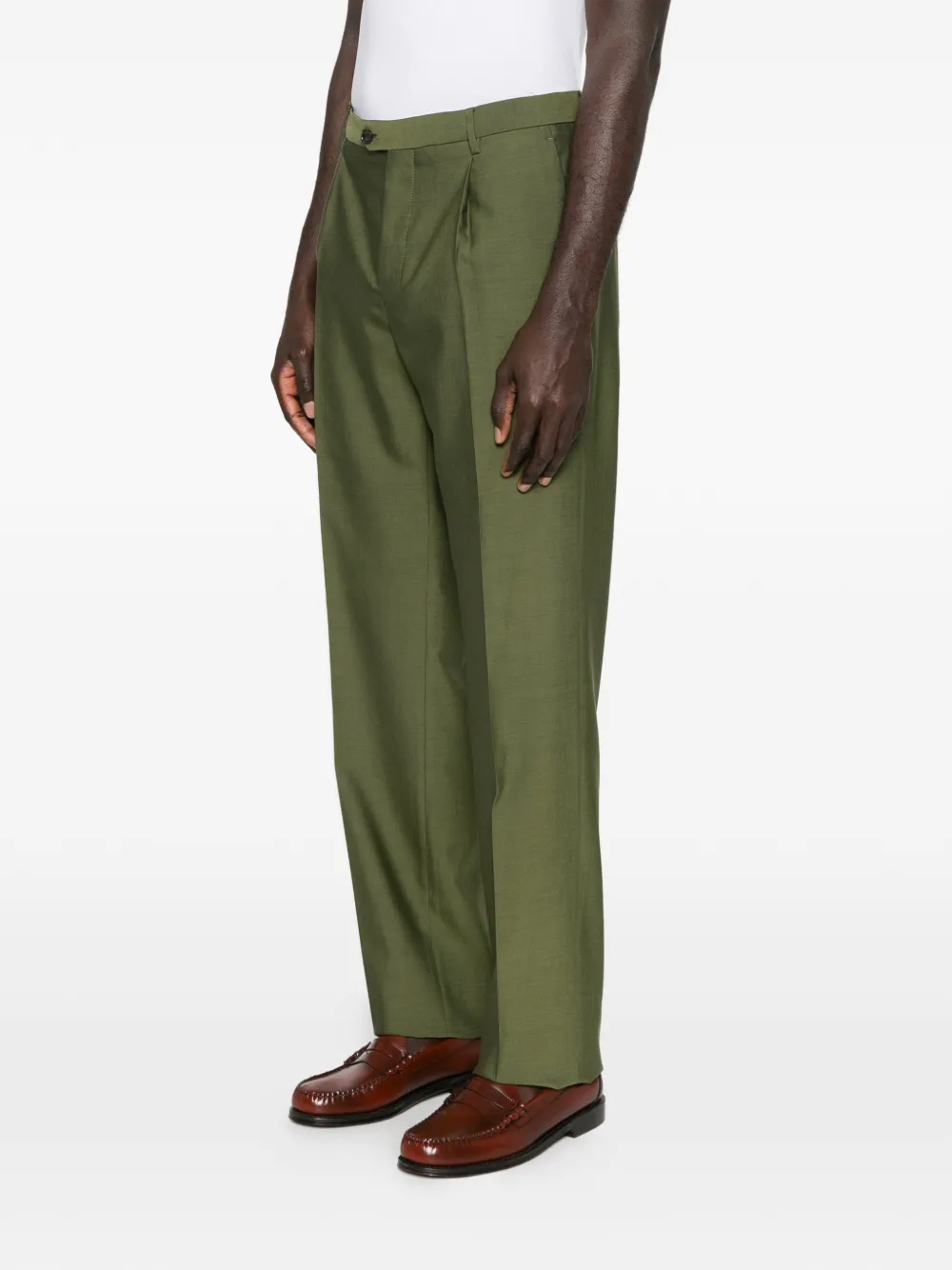 ETRO Plooibroek met knopen Groen