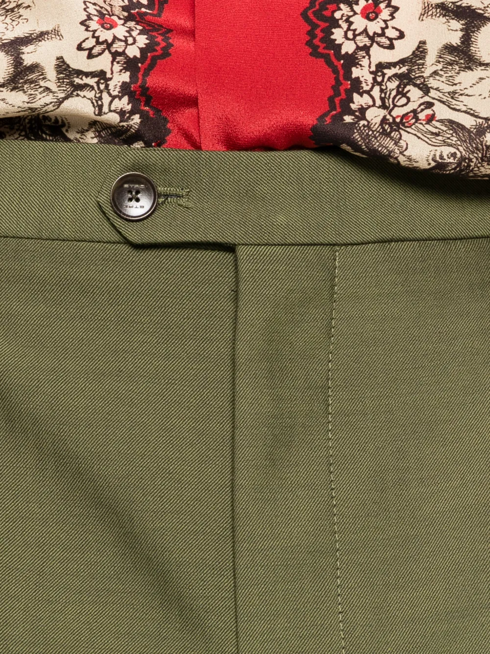 ETRO Plooibroek met knopen Groen