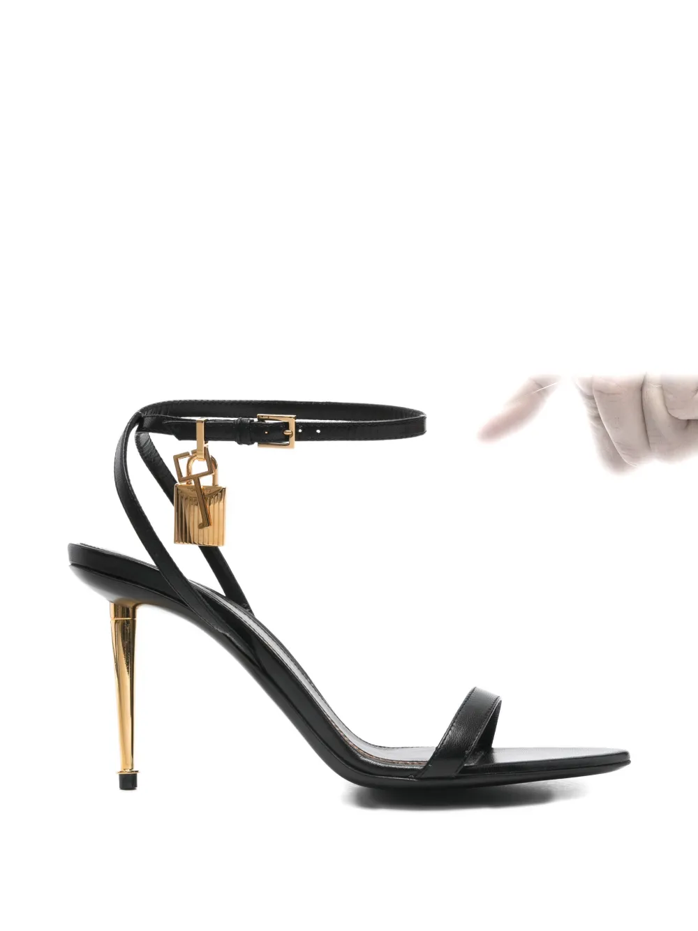 TOM FORD Padlock ankle-strap sandals Zwart