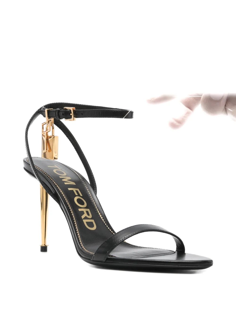 TOM FORD Padlock ankle-strap sandals Zwart