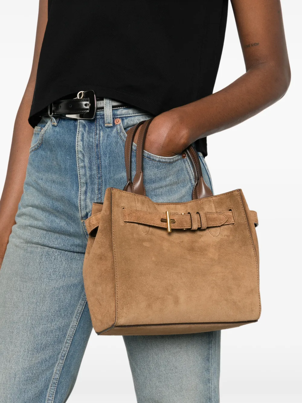  Tom Ford Small Audrey Tote Bag - Brown 