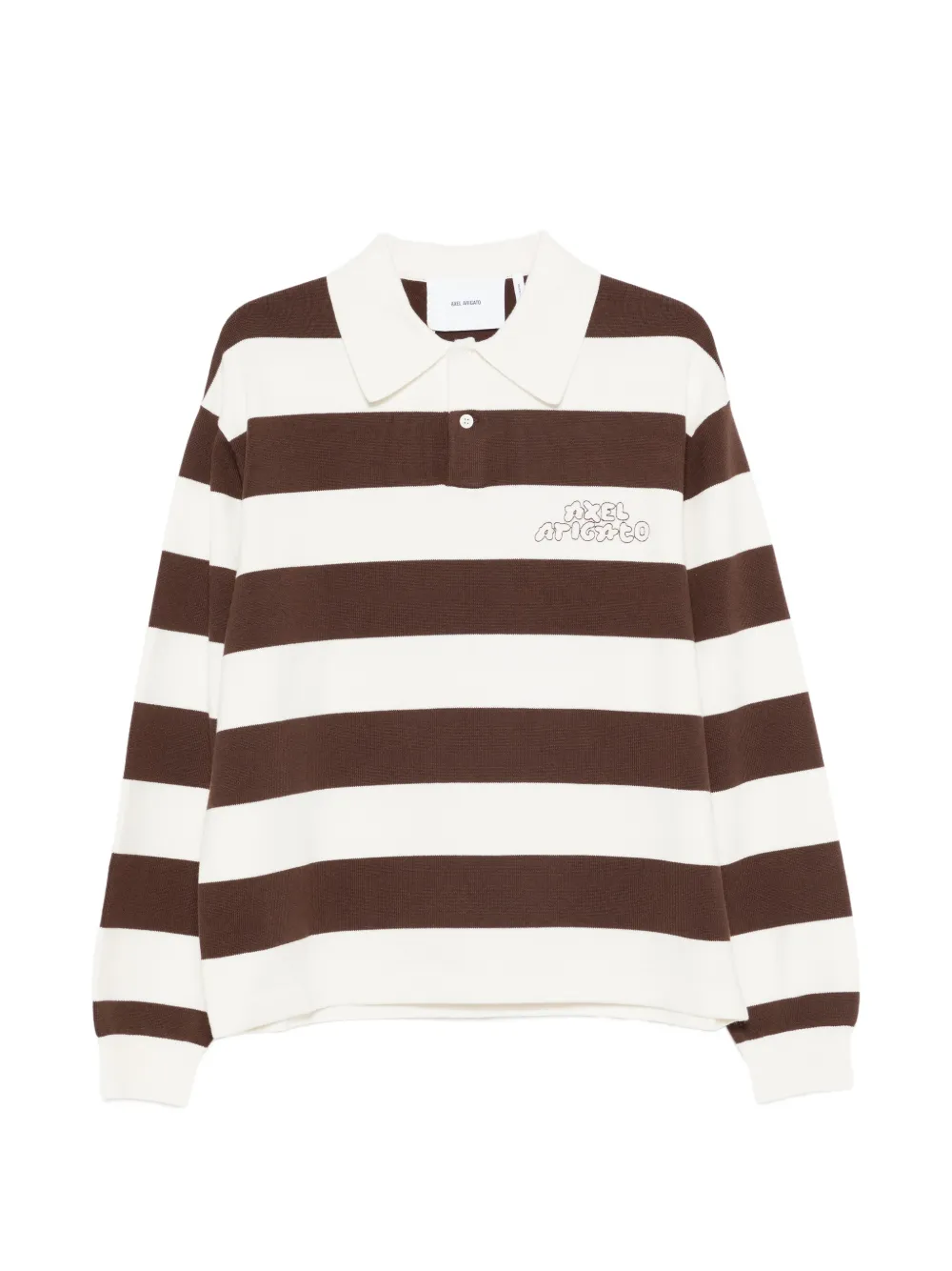 Axel Arigato Rey striped logo polo shirt – Brown