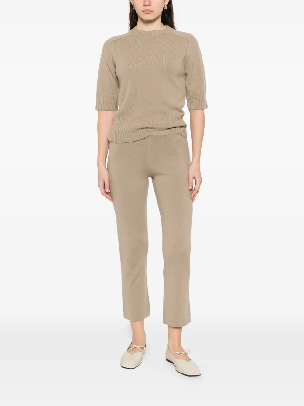 extreme cashmere Nº461 Wander gebreide broek Beige