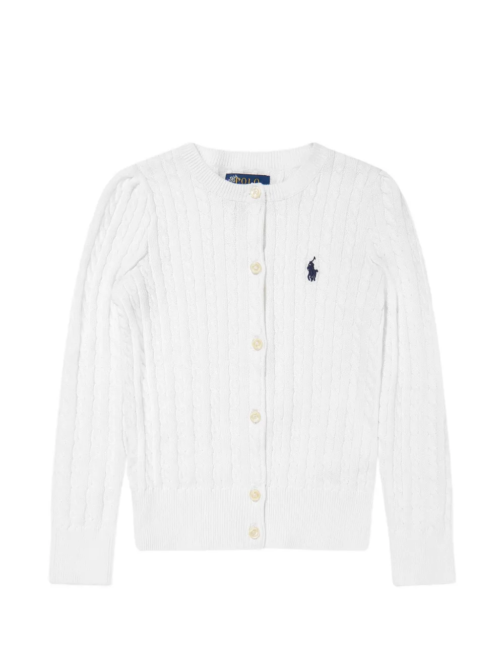 POLO RALPH LAUREN KIDS Cardigan mit Zopfmuster - Weiß