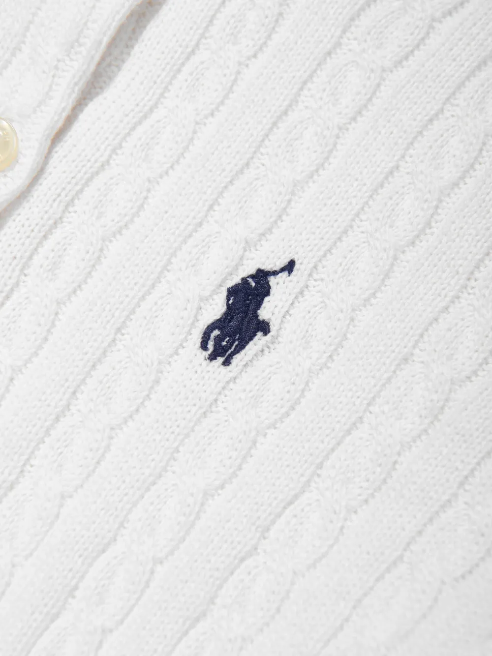 POLO RALPH LAUREN KIDS Kabelgebreid vest met logo Wit