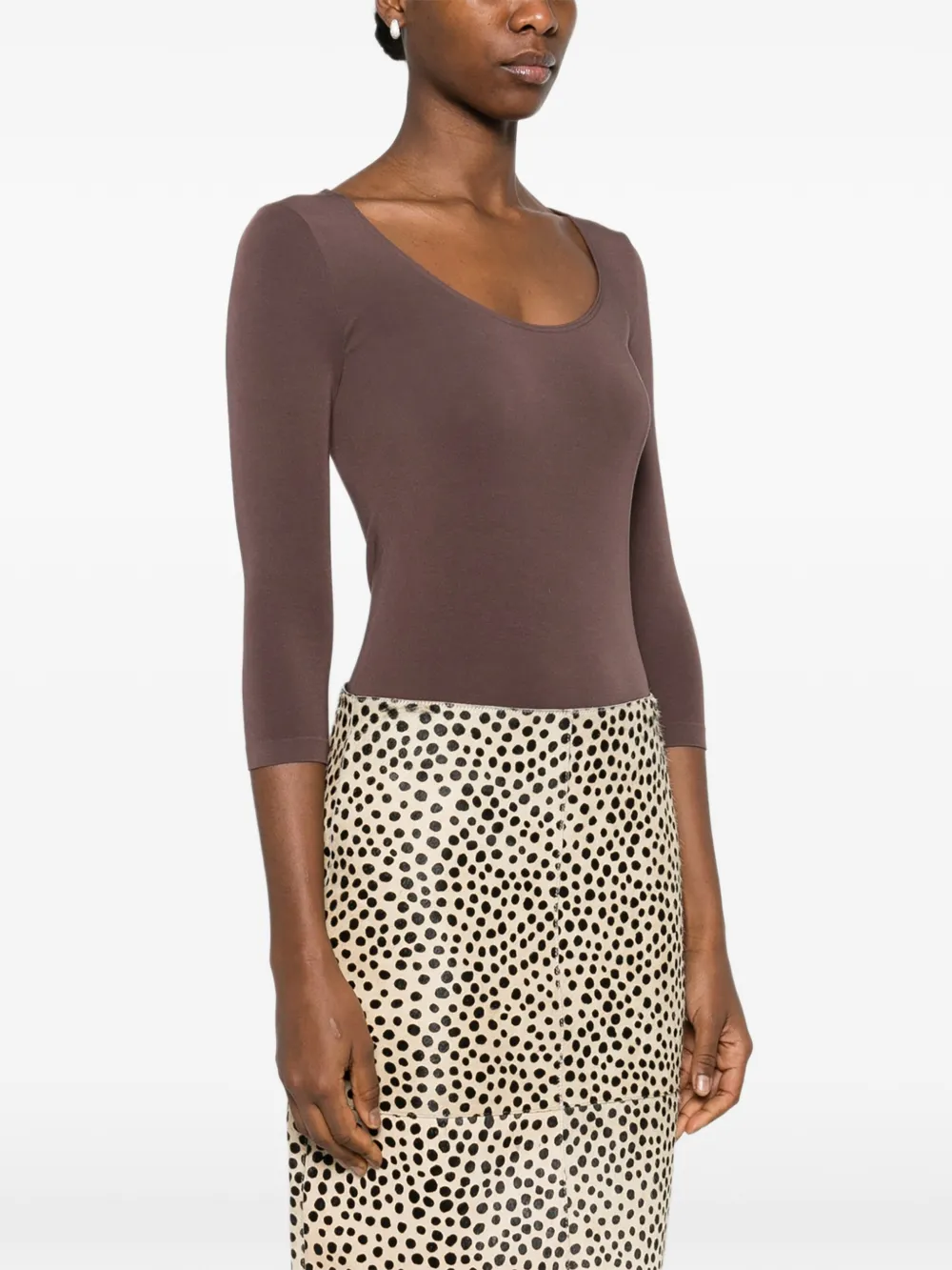  Wolford Scoop-neck Long-sleeved Top - Brown 
