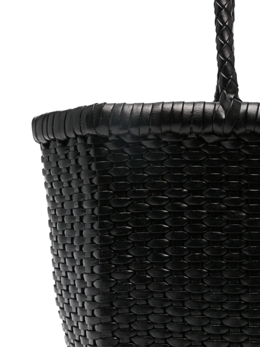 DRAGON DIFFUSION Kleine B Weave leren shopper Zwart