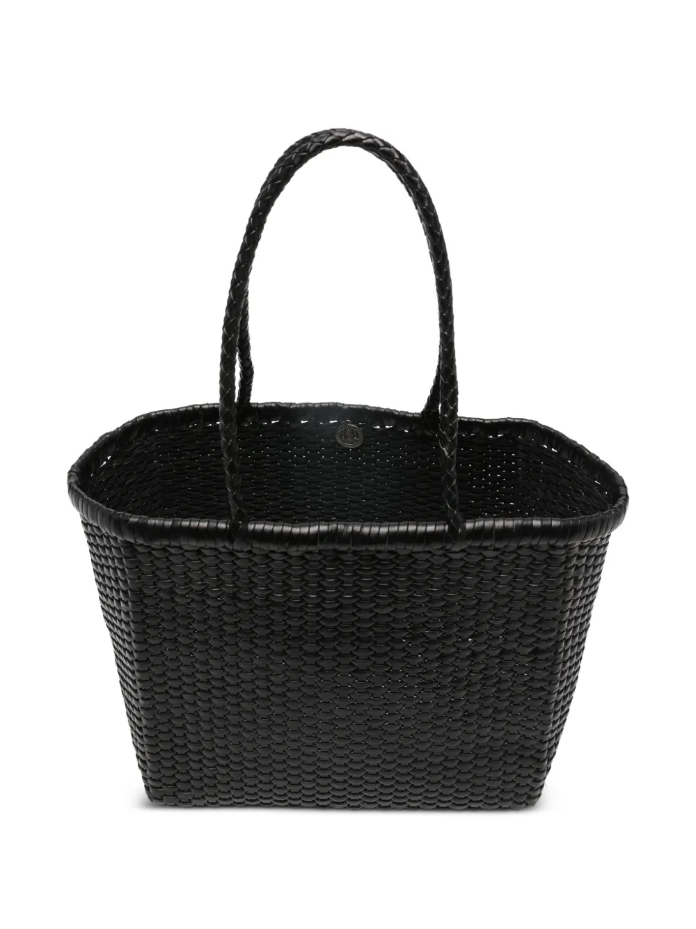 DRAGON DIFFUSION Kleine B Weave leren shopper Zwart