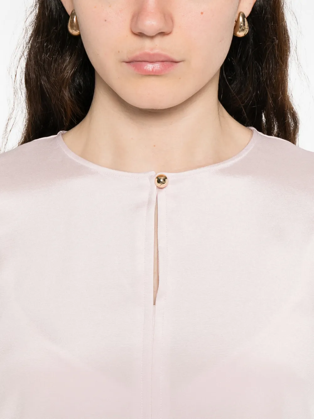 Max Mara Mxpmitico blouse met keyhole detail Roze