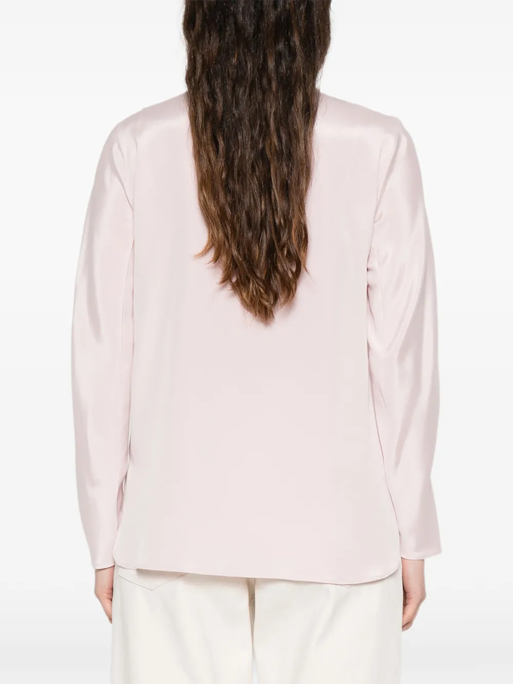 Max Mara Mxpmitico blouse met keyhole detail Roze