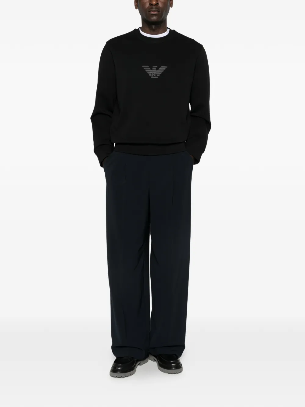 Emporio Armani Eagle sweater met logo Zwart