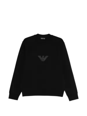 Emporio Armani クロップドスウェット ブラック Emporio Armani ロゴ スウェットシャツ | ブラック | FARFETCH JP