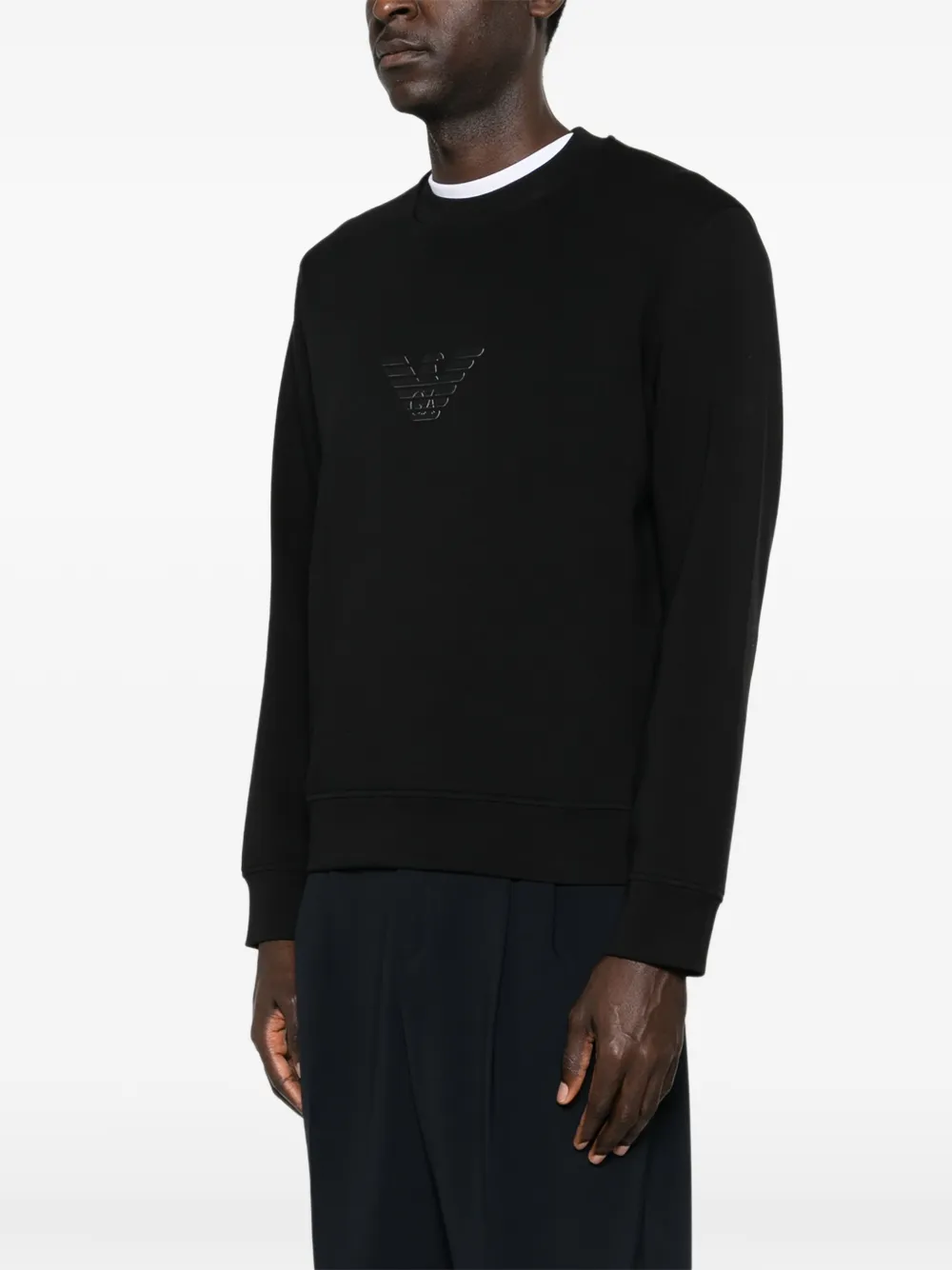 Emporio Armani Eagle sweater met logo Zwart