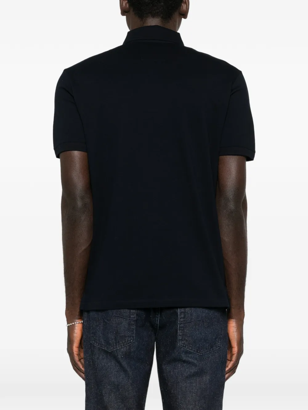Emporio Armani Poloshirt met logoplakkaat en korte mouwen Zwart