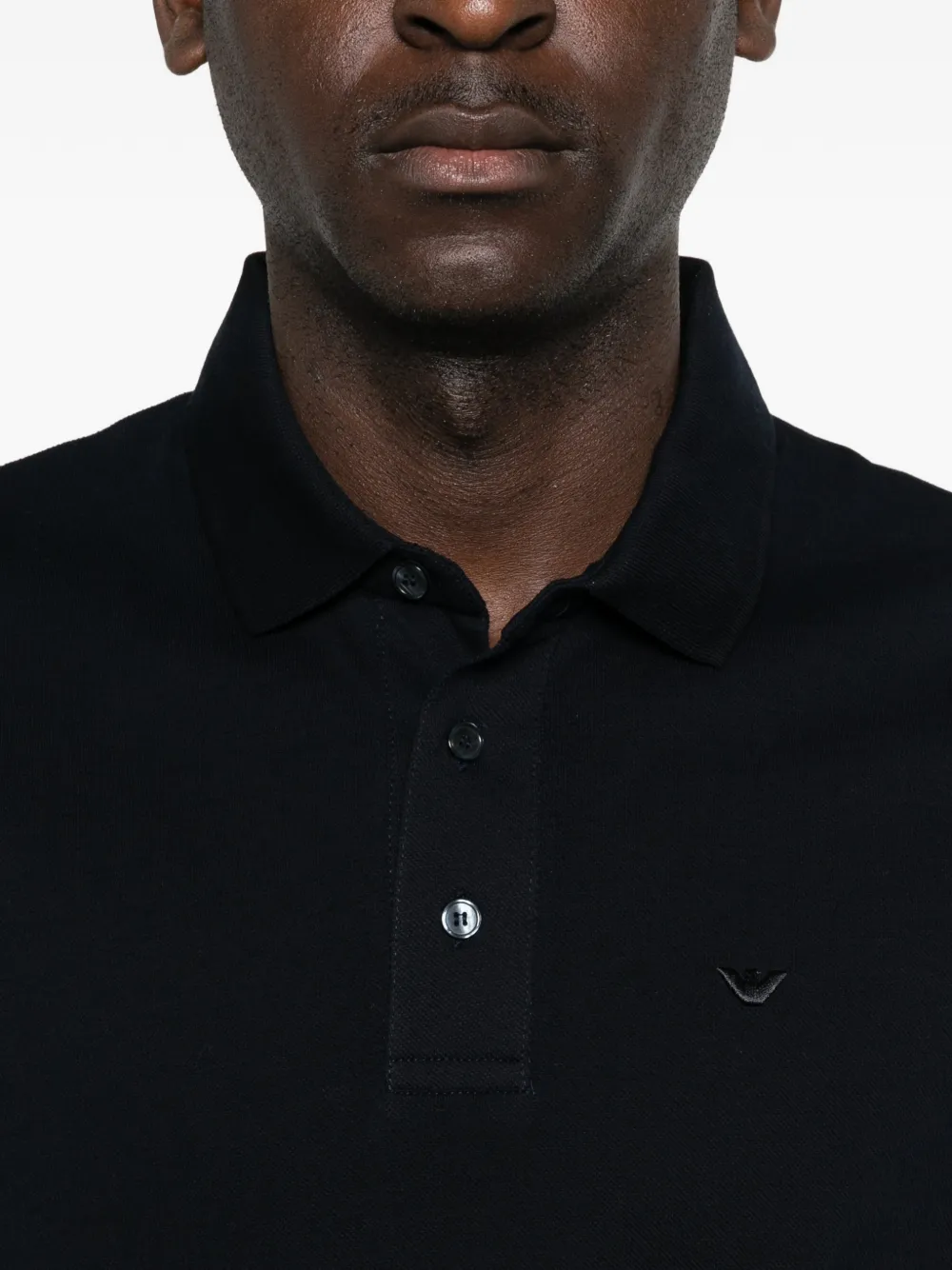 Emporio Armani Poloshirt met logoplakkaat en korte mouwen Zwart