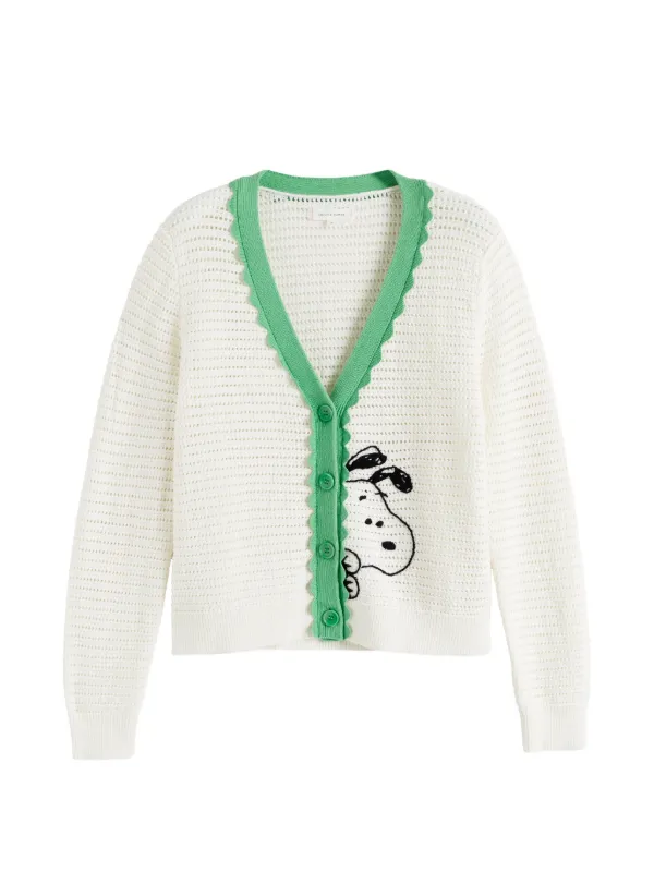 Chinti & Parker Snoopy クロシェ カーディガン | ホワイト | FARFETCH JP