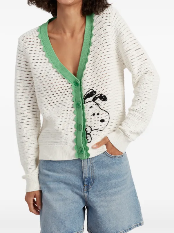 Chinti & Parker Snoopy クロシェ カーディガン | ホワイト | FARFETCH JP