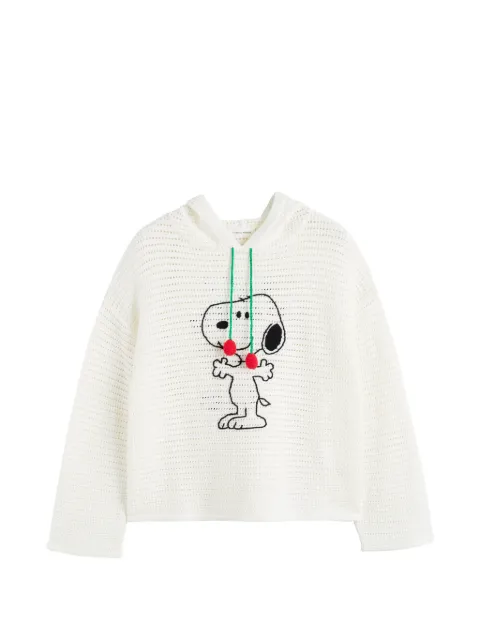 Chinti & Parker Snoopy crochet cotton hoodie sweater