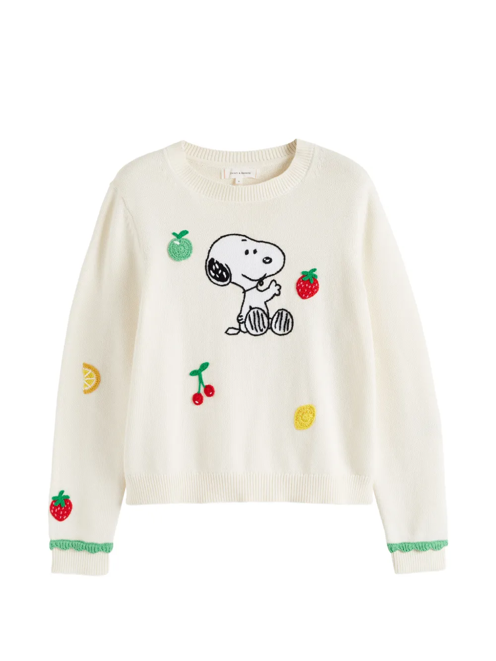 Chinti & Parker Snoopy embroidered cotton sweater