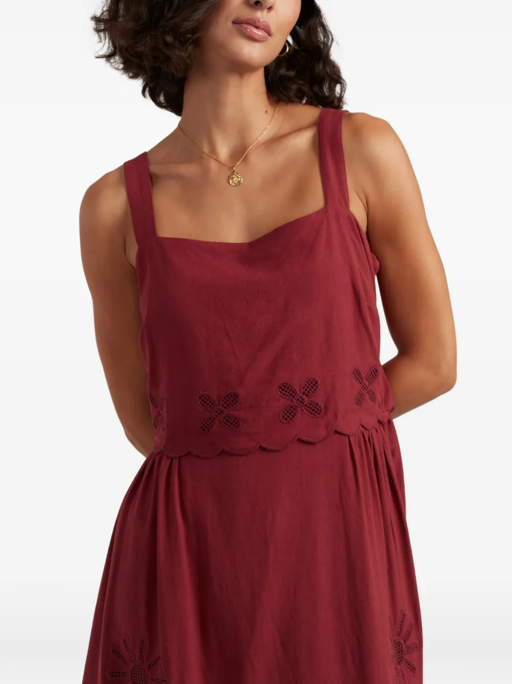 Chinti & Parker Broderie midi-jurk Rood