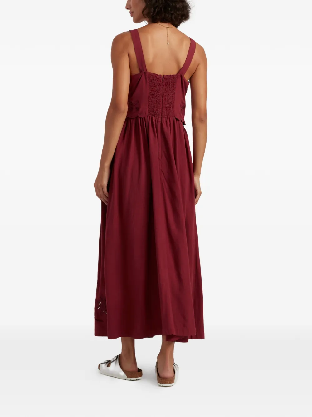 Chinti & Parker Broderie midi-jurk Rood
